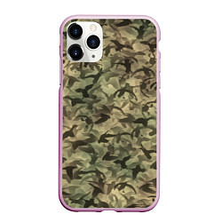 Чехол iPhone 11 Pro матовый Камуфляж с утками, цвет: 3D-розовый