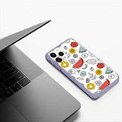 Чехол iPhone 11 Pro матовый Летний микс, цвет: 3D-светло-сиреневый — фото 2