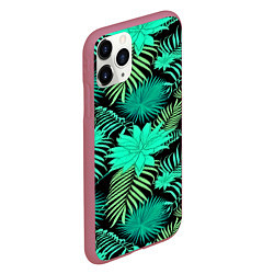 Чехол iPhone 11 Pro матовый Tropical pattern, цвет: 3D-малиновый — фото 2