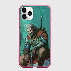 Чехол iPhone 11 Pro матовый Forest, цвет: 3D-малиновый