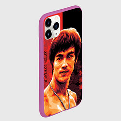 Чехол iPhone 11 Pro матовый Брюс Ли, цвет: 3D-фиолетовый — фото 2