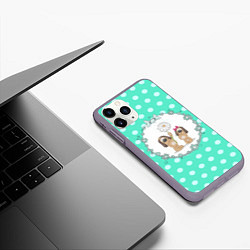 Чехол iPhone 11 Pro матовый Нежные собачки, цвет: 3D-серый — фото 2