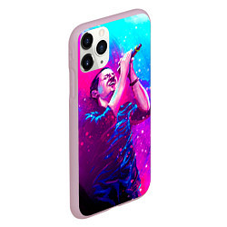 Чехол iPhone 11 Pro матовый Chester Bennington: Colors, цвет: 3D-розовый — фото 2