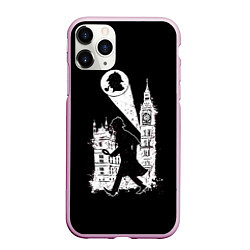 Чехол iPhone 11 Pro матовый Шерлок Холмс, цвет: 3D-розовый