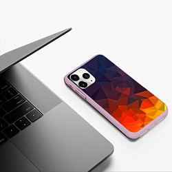 Чехол iPhone 11 Pro матовый Абстракция, цвет: 3D-розовый — фото 2