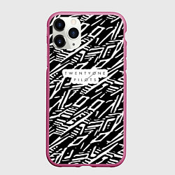 Чехол iPhone 11 Pro матовый Twenty One Pilots: Pattern, цвет: 3D-малиновый