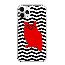 Чехол iPhone 11 Pro матовый Twin Peaks Owl, цвет: 3D-белый