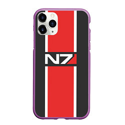 Чехол iPhone 11 Pro матовый Mass Effect: N7, цвет: 3D-фиолетовый