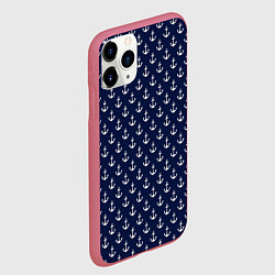 Чехол iPhone 11 Pro матовый Морские якоря, цвет: 3D-малиновый — фото 2