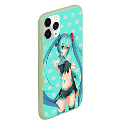 Чехол iPhone 11 Pro матовый Hatsune Miku, цвет: 3D-салатовый — фото 2