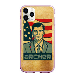 Чехол iPhone 11 Pro матовый Archer USA, цвет: 3D-розовый