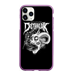 Чехол iPhone 11 Pro матовый Dethklok: Goat Skull, цвет: 3D-фиолетовый