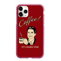Чехол iPhone 11 Pro матовый Coffee: it's damn fine, цвет: 3D-малиновый