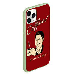 Чехол iPhone 11 Pro матовый Coffee: it's damn fine, цвет: 3D-салатовый — фото 2