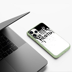 Чехол iPhone 11 Pro матовый Нефть, цвет: 3D-салатовый — фото 2