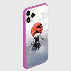 Чехол iPhone 11 Pro матовый Японский самурай, цвет: 3D-фиолетовый — фото 2