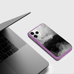 Чехол iPhone 11 Pro матовый Polygon gray, цвет: 3D-фиолетовый — фото 2