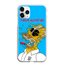 Чехол iPhone 11 Pro матовый Trasher Homer, цвет: 3D-белый