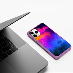 Чехол iPhone 11 Pro матовый Узор цвета, цвет: 3D-фиолетовый — фото 2