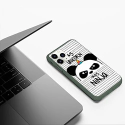 Чехол iPhone 11 Pro матовый 5% Unicorn – 95% Ninja, цвет: 3D-темно-зеленый — фото 2