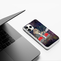 Чехол iPhone 11 Pro матовый Конь барабанщик, цвет: 3D-белый — фото 2