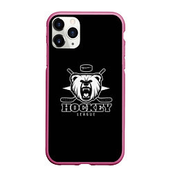 Чехол iPhone 11 Pro матовый Bear hockey