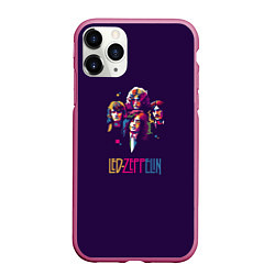 Чехол iPhone 11 Pro матовый Led Zeppelin Color, цвет: 3D-малиновый