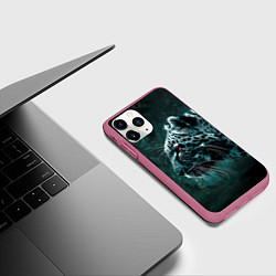 Чехол iPhone 11 Pro матовый Леопард, цвет: 3D-малиновый — фото 2