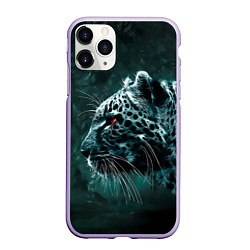 Чехол iPhone 11 Pro матовый Леопард, цвет: 3D-светло-сиреневый