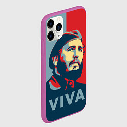 Чехол iPhone 11 Pro матовый Фидель Кастро, цвет: 3D-фиолетовый — фото 2