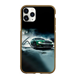 Чехол iPhone 11 Pro матовый Призрачный Ford Mustang, цвет: 3D-коричневый