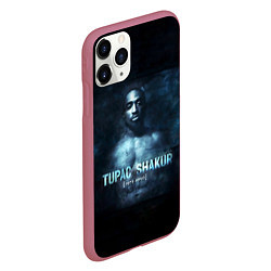 Чехол iPhone 11 Pro матовый Tupac Shakur 1971-1996, цвет: 3D-малиновый — фото 2