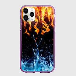 Чехол iPhone 11 Pro матовый Две стихии, цвет: 3D-фиолетовый
