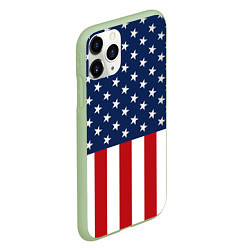 Чехол iPhone 11 Pro матовый Флаг США, цвет: 3D-салатовый — фото 2