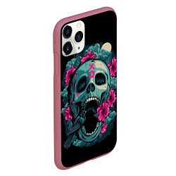 Чехол iPhone 11 Pro матовый Dia de Muertos, цвет: 3D-малиновый — фото 2