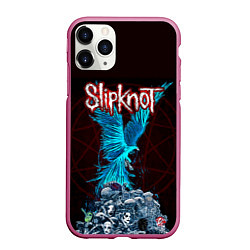 Чехол iPhone 11 Pro матовый Орел группа Slipknot, цвет: 3D-малиновый