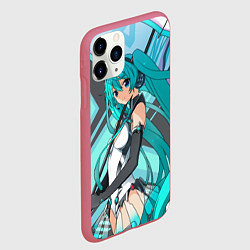 Чехол iPhone 11 Pro матовый Miku1, цвет: 3D-малиновый — фото 2