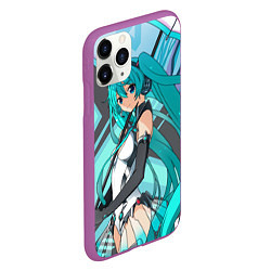 Чехол iPhone 11 Pro матовый Miku1, цвет: 3D-фиолетовый — фото 2