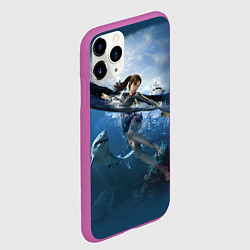 Чехол iPhone 11 Pro матовый TOMB RAIDER, цвет: 3D-фиолетовый — фото 2