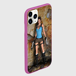 Чехол iPhone 11 Pro матовый TOMB RAIDER, цвет: 3D-фиолетовый — фото 2