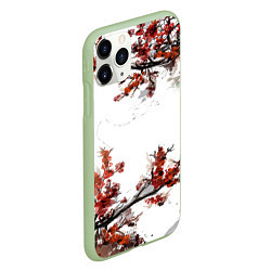 Чехол iPhone 11 Pro матовый САКУРА, цвет: 3D-салатовый — фото 2