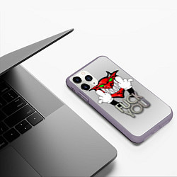 Чехол iPhone 11 Pro матовый Демон, цвет: 3D-серый — фото 2