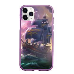 Чехол iPhone 11 Pro матовый Sea of thieves, цвет: 3D-фиолетовый