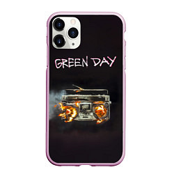 Чехол iPhone 11 Pro матовый Green Day магнитофон в огне, цвет: 3D-розовый