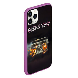 Чехол iPhone 11 Pro матовый Green Day магнитофон в огне, цвет: 3D-фиолетовый — фото 2