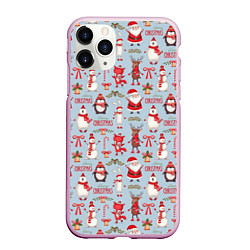 Чехол iPhone 11 Pro матовый Рождественская Милота, цвет: 3D-розовый