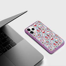 Чехол iPhone 11 Pro матовый Рождественская Милота, цвет: 3D-фиолетовый — фото 2