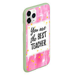 Чехол iPhone 11 Pro матовый Лучший учитель, цвет: 3D-салатовый — фото 2