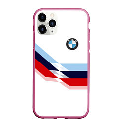 Чехол iPhone 11 Pro матовый BMW БМВ WHITE, цвет: 3D-малиновый