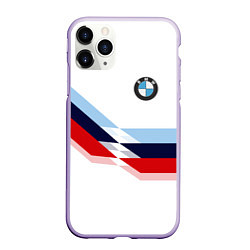 Чехол iPhone 11 Pro матовый BMW БМВ WHITE, цвет: 3D-светло-сиреневый